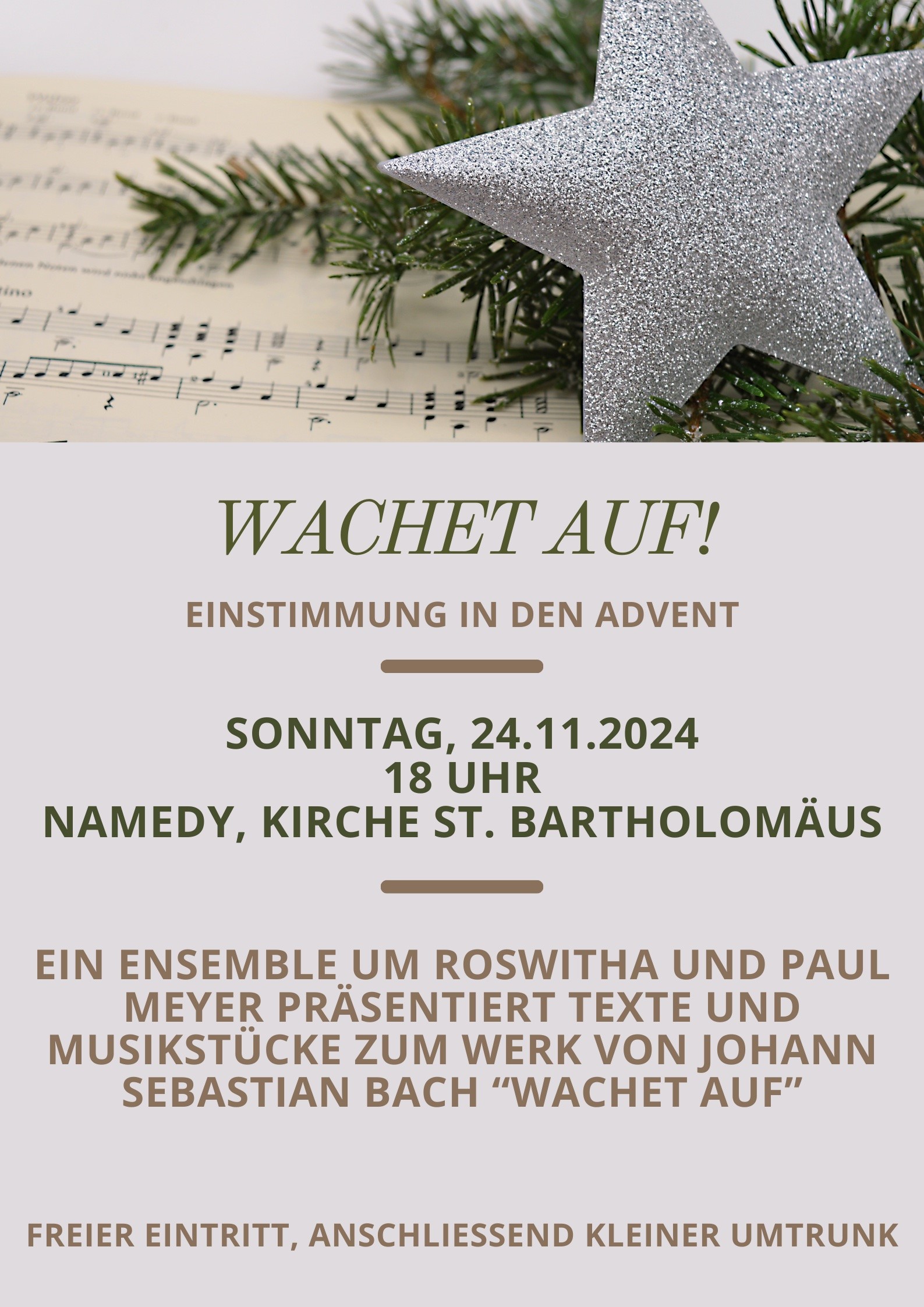 Plakat zur Einstimmung in den Advent