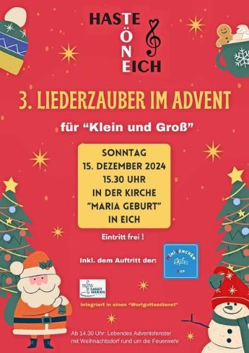 Plakat zum Liederzauber im Advent